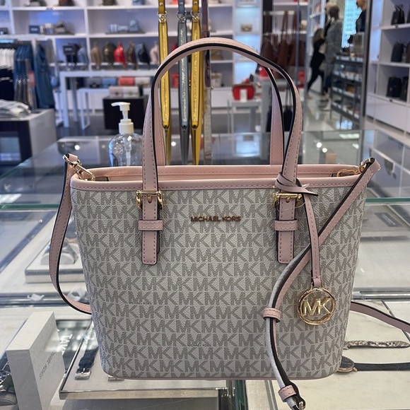 MICHAEL KORS 
Jet Set Travel Extra-Small Logo Top-Zip Tote Bag
Powder Blush
NWT - Picture 8 of 16